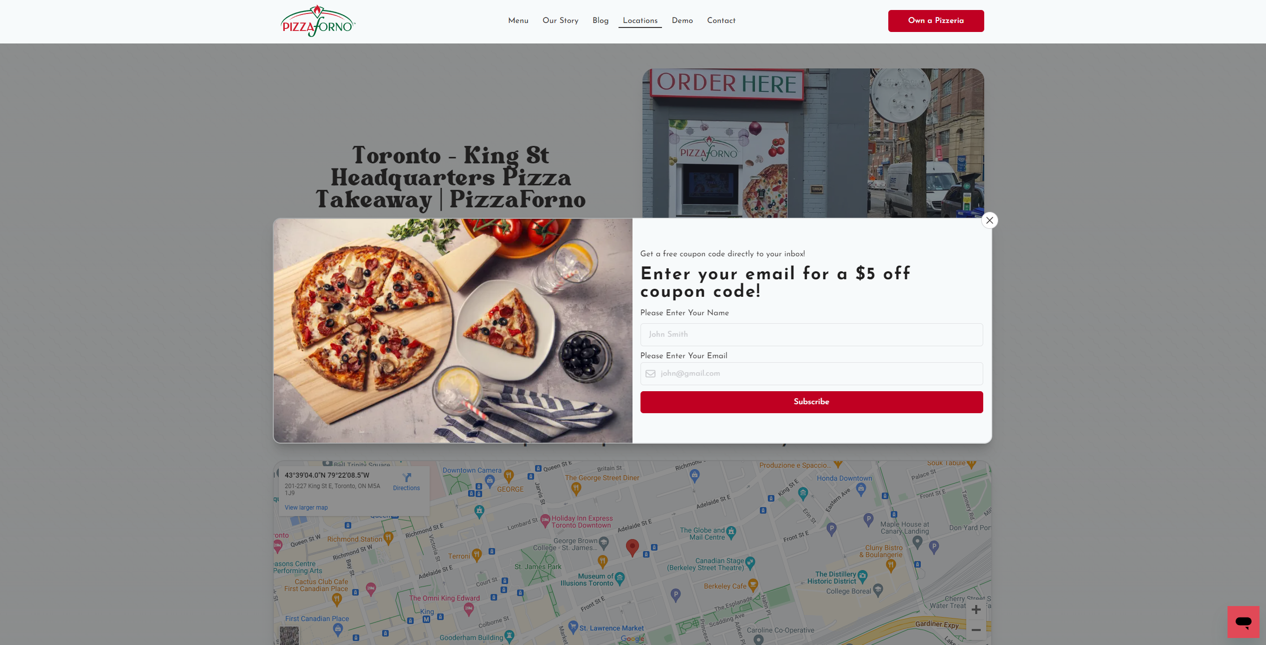 An image of the PizzaForno about us page
